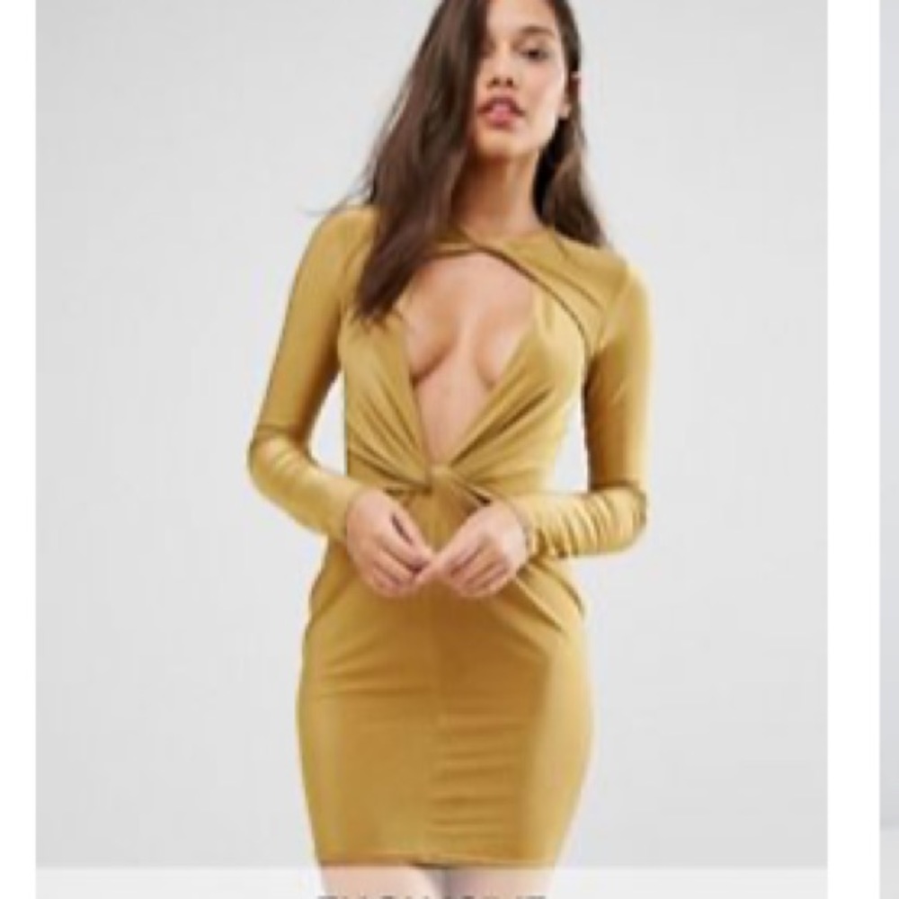 twist front mini dress